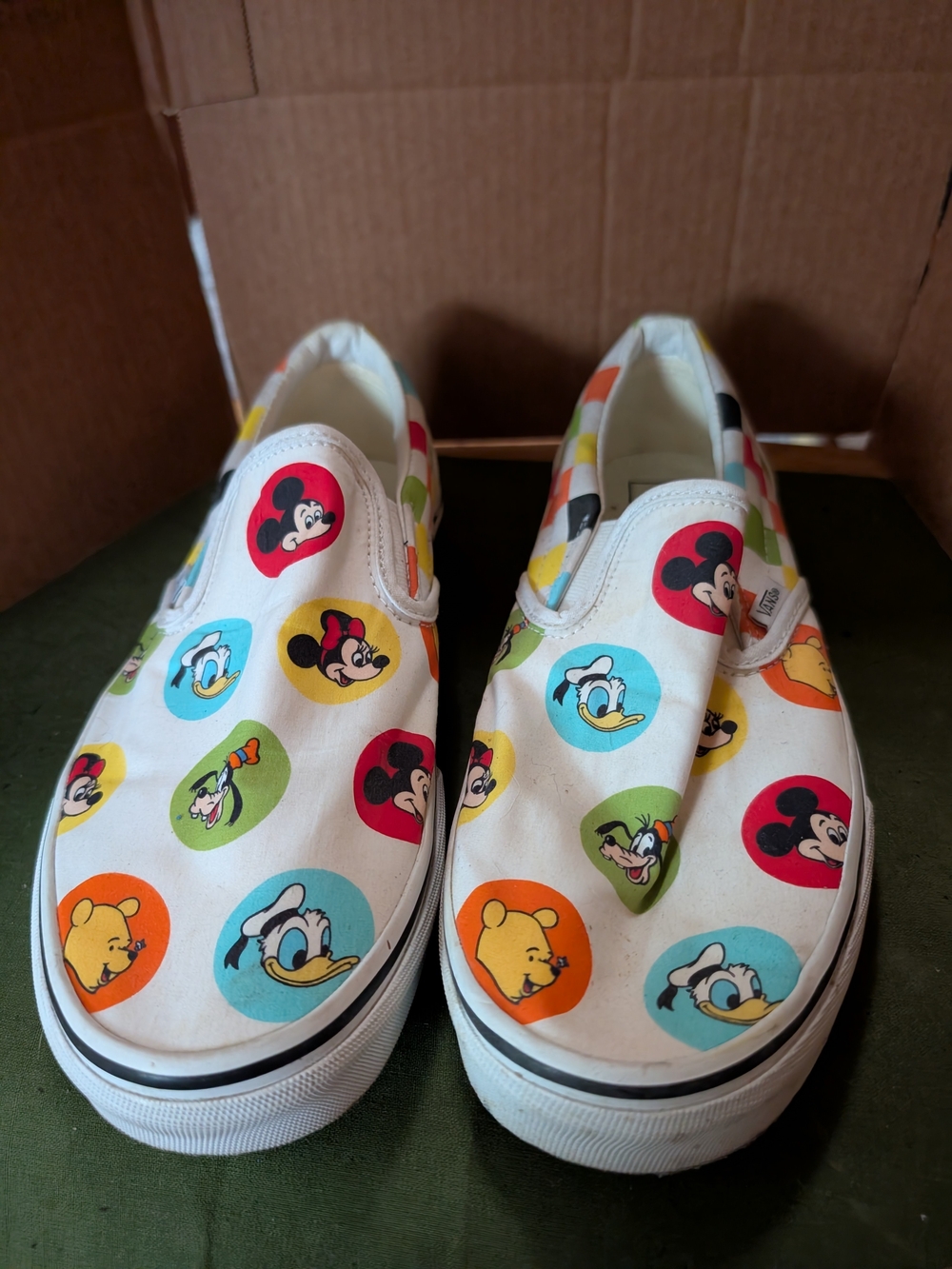 Women's White Slip-On Character Print Shoes